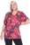 Ulla Popken Quick Drying Flower Print Short Sleeve Tee Dark Cherry - Bedruckte T-shirts für herren - 