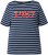 Ulla Popken Striped 1987 Boat Neck Tee Navy Blue - Bedruckte T-shirts für herren - 