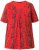 Ulla Popken Letter Print Short Sleeve Tee Red - Bedruckte T-shirts für herren - 