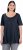 Ulla Popken Essential Front Pleat Tee Navy Blue - T-Shirts - T-Shirts für Damen