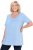 Ulla Popken Essential Front Pleat Tee Light Blue - T-Shirts - 