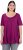 Ulla Popken Essential Front Pleat Tee Berry - T-Shirts - T-Shirts für Damen