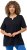 Ulla Popken Essential Notch Neck Stretch Tee Navy Blue - T-Shirts - T-Shirts für Damen