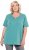 Ulla Popken Essential Notch Neck Stretch Tee Pale Green - T-Shirts - T-Shirts für Damen