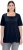 Ulla Popken Essential Square Neck Stretch Tee Navy Blue - T-Shirts - T-Shirts für Damen