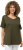 Ulla Popken Double Layer Rounded V-Neck Slim Fit Tee Forest Green - T-Shirts - T-Shirts für Damen