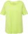 Ulla Popken Double Layer Rounded V-Neck Slim Fit Tee Lime Green - T-Shirts - 