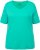 Ulla Popken Double Layer Rounded V-Neck Slim Fit Tee Turquioise Green - T-Shirts - 