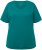 Ulla Popken Double Layer Rounded V-Neck Slim Fit Tee Dark Emerald - T-Shirts - 