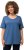 Ulla Popken Double Layer Rounded V-Neck Slim Fit Tee Denim Blue - T-Shirts - 