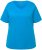 Ulla Popken Double Layer Rounded V-Neck Slim Fit Tee Sapphire Blue - T-Shirts - T-Shirts für Damen