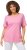 Ulla Popken Double Layer Rounded V-Neck Slim Fit Tee Light Pink - T-Shirts - T-Shirts für Damen