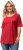 Ulla Popken Cold Dye Ruffle Edge Pocket Tee Salsa - T-Shirts - 