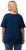 Ulla Popken Cold Dye Ruffle Edge Pocket Tee Dark Blue - T-Shirts - T-Shirts für Damen