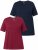 Ulla Popken Eco Cotton Basic T-Shirt 2-Pack Red/Navy - T-Shirts - T-Shirts für Damen