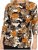 Scandinavian Caramel Flowers Blouse Orange and Brown - Bedruckte T-shirts für herren -
