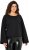Ulla Popken Rolled Edge Long Sleeve Sweatshirt Black - Hoodies & Sweatshirts - Kuschelige Sweatshirts & Strick
