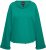 Ulla Popken Rolled Edge Long Sleeve Sweatshirt Emerald Green - Hoodies & Sweatshirts - Kuschelige Sweatshirts & Strick
