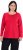 Ulla Popken Basic Round Neck Long Sleeve Slim Fit Cotton Tee Red - T-Shirts - T-Shirts für Damen
