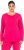 Ulla Popken Basic Round Neck Long Sleeve Slim Fit Cotton Tee Red Pink - T-Shirts - T-Shirts für Damen