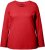 Ulla Popken Basic Round Neck Long Sleeve Slim Fit Cotton Tee Salsa Red - T-Shirts - T-Shirts für Damen
