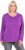 Ulla Popken Basic Round Neck Long Sleeve Slim Fit Cotton Tee Purple - T-Shirts - 