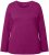 Ulla Popken Basic Round Neck Long Sleeve Slim Fit Cotton Tee Berry - T-Shirts - 