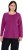 Ulla Popken Basic Round Neck Long Sleeve Slim Fit Cotton Tee Berry - T-Shirts - 