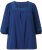 Ulla Popken Embroidered Detail 3/4 Sleeve Tee Dark Blue - Bedruckte T-shirts für herren - 