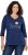 Ulla Popken Smile Rhinestone 3/4 Sleeve Graphic Tee Ink Blue - Bedruckte T-shirts für herren - Bedruckte Damen-T-Shirts