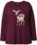 Ulla Popken Fawn Long Sleeve Graphic Tee Plum - Bedruckte T-shirts für herren - Bedruckte Damen-T-Shirts