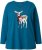 Ulla Popken Fawn Long Sleeve Graphic Tee Teal - Bedruckte T-shirts für herren - Bedruckte Damen-T-Shirts
