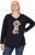 Ulla Popken Sequined Puppy Long Sleeve Graphic Tee Black - Bedruckte T-shirts für herren - Bedruckte Damen-T-Shirts