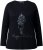 Ulla Popken Holiday Long Sleeve Graphic Tee Black - Bedruckte T-shirts für herren - 