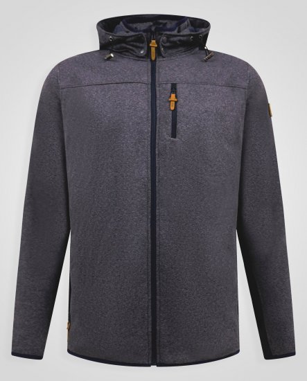 D555 Conrad Detachable Hood Bonded Fleece Zip Through Hoody TALL Navyblau - TALL sweatshirts - TALL Sweatshirts für große Männer