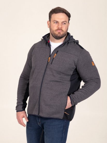 D555 Conrad Detachable Hood Bonded Fleece Zip Through Hoody TALL Navyblau - TALL sweatshirts - TALL Sweatshirts für große Männer