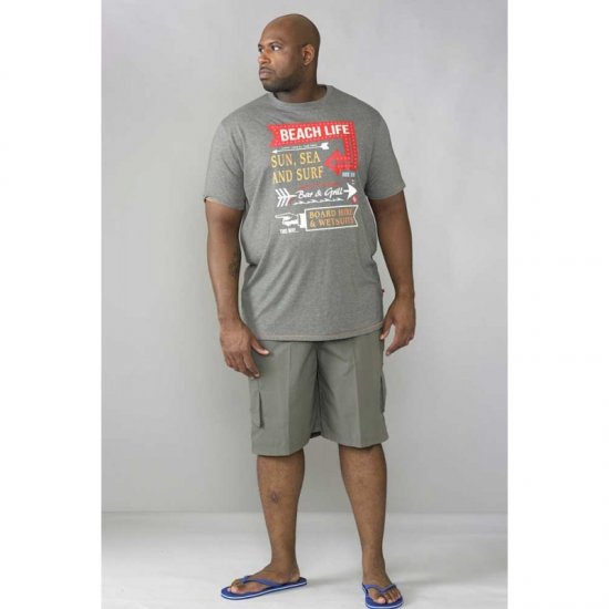 D555 Kennedy T-shirt Khaki Marl - Herren-T-shirts - Herren-T-Shirts in großen Größen