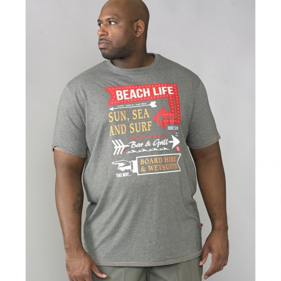 D555 Kennedy T-shirt Khaki Marl - Herren-T-shirts - Herren-T-Shirts in großen Größen