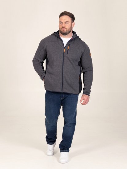 D555 Conrad Detachable Hood Bonded Fleece Zip Through Hoody Navyblau - Herren-sweater und -hoodies - Herren-Sweater und -Hoodies in großen Größen
