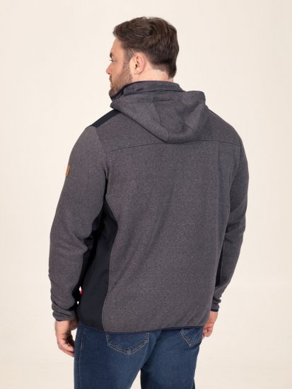 D555 Conrad Detachable Hood Bonded Fleece Zip Through Hoody TALL Navyblau - TALL sweatshirts - TALL Sweatshirts für große Männer