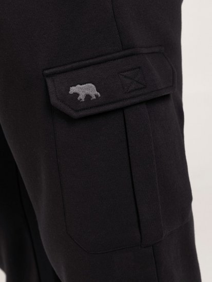 D555 Dexter 1 Cargo Jogger With Bear Embroidery TALL Schwarz - TALL jogginghosen - TALL Jogginghosen mit extra Länge