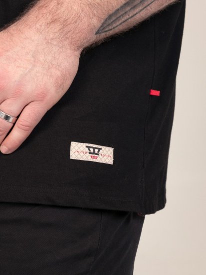 D555 Potts Jersey Polo With Jacquard Collar & Cuffs Schwarz - Polo-shirts für herren - Polo-Shirts für Herren in großen Größen