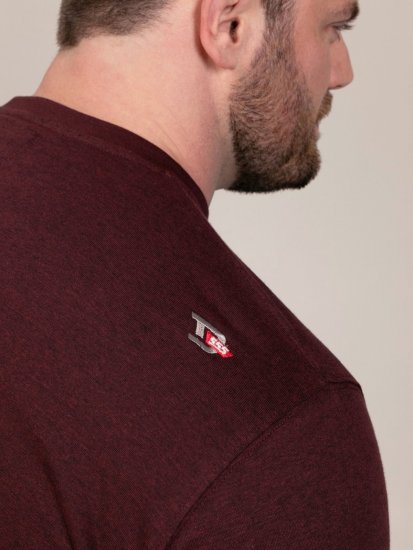 D555 Baldwin Grumpy Old Man Club Print Crew Neck T-shirt Burgundy/ Black Twist - Herren-T-shirts - Herren-T-Shirts in großen Größen