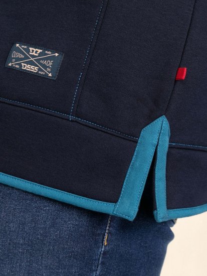 D555 Conway 2 1/4 Zip Neck Fleece Sweatshirt With Bear Logo Navyblau - Herren-sweater und -hoodies - Herren-Sweater und -Hoodies in großen Größen