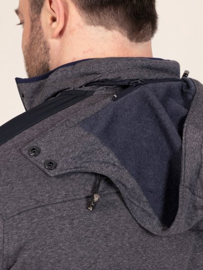 D555 Conrad Detachable Hood Bonded Fleece Zip Through Hoody TALL Navyblau - TALL sweatshirts - TALL Sweatshirts für große Männer