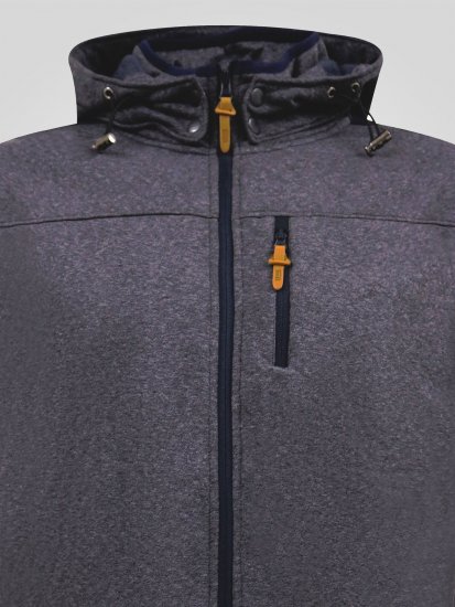 D555 Conrad Detachable Hood Bonded Fleece Zip Through Hoody TALL Navyblau - TALL sweatshirts - TALL Sweatshirts für große Männer