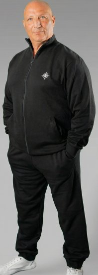 20 Nodi Mistral Tracksuit in Combed Fleece Cotton Black - Trainingsanzüge - Trainingsanzüge/Jogginganzüge herren große größen