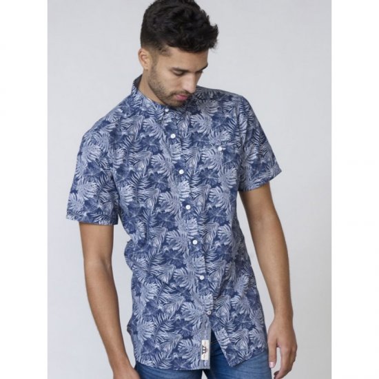 D555 Sheldon Hawaii Shirt Navy - Herrenhemden - Herrenhemden in großen Größen