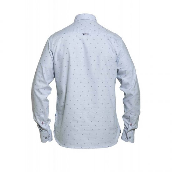 D555 Addington Printed Oxford Shirt Blue - Herrenhemden - Herrenhemden in großen Größen
