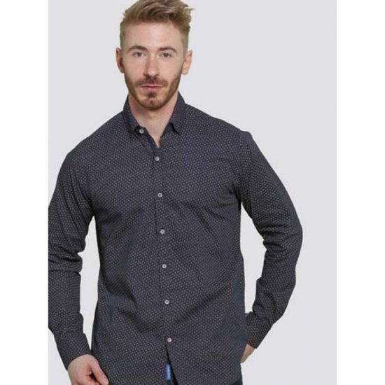 D555 Babworth Long Sleeve Shirt Navy - Herrenhemden - Herrenhemden in großen Größen
